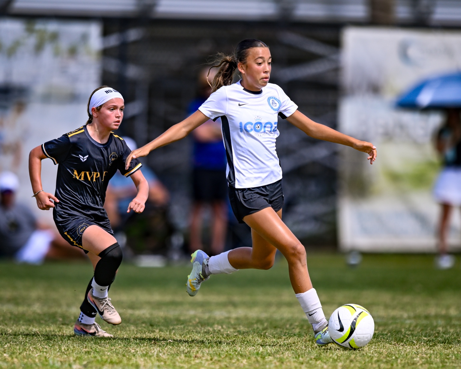 Pierce Jackson in her soccer kit on the field.